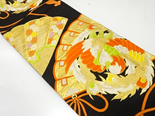 JAPANESE KIMONO / ANTIQUE FUKURO OBI / SILK / WOVEN MANDARIN DUCK